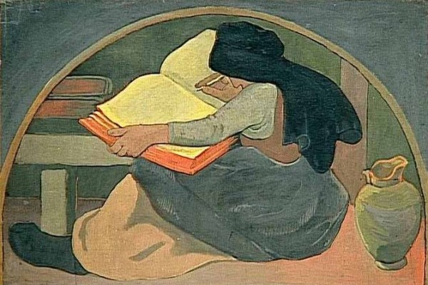 1892 woman writing impressionist painting