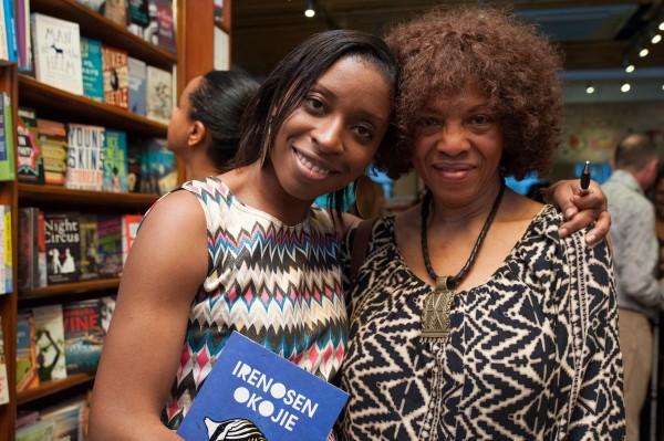 Irenosen Okojie with Margaret Busby (London's first black woman publisher and co-founder of Alison & Busby publishers)