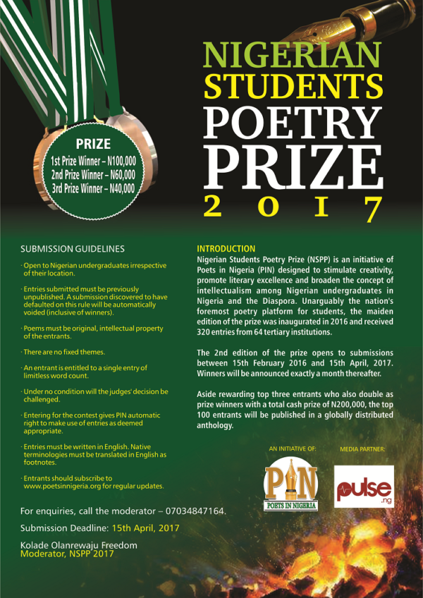 NIGERIAN STUDENTS POETRY PRIZE 2017