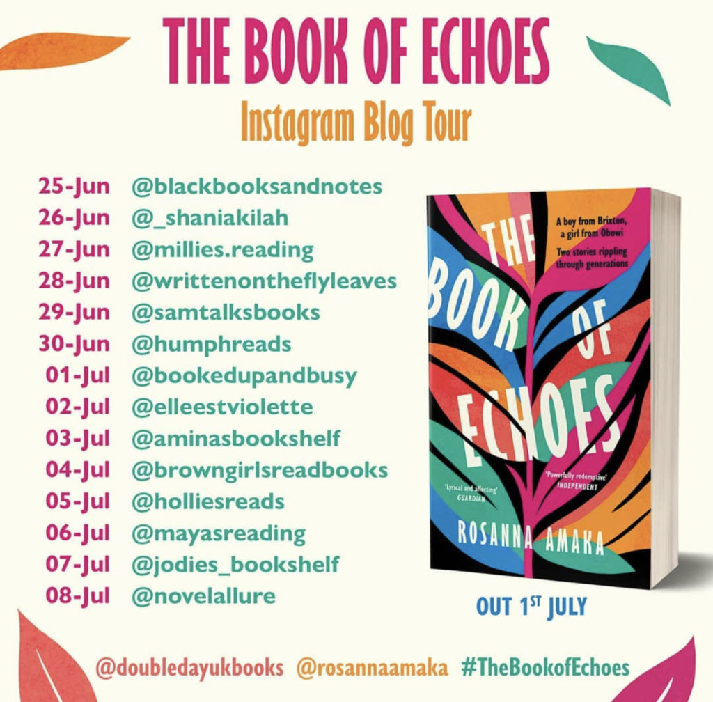 Book Tour Dates: The Book of Echoes by Rosanna Amaka