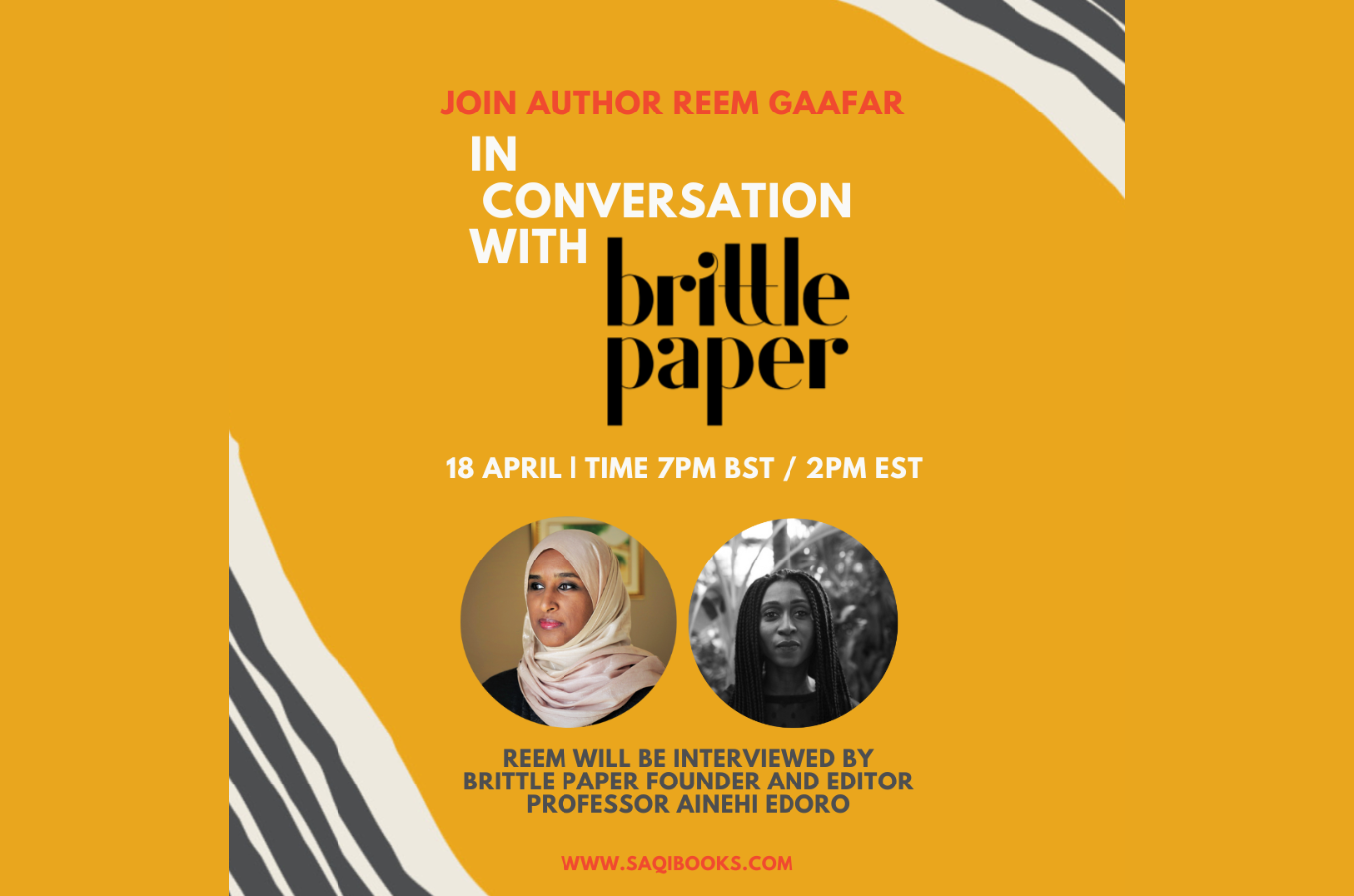 Attend Conversation Between Sudanese Author Reem Gaafar and Brittle ...